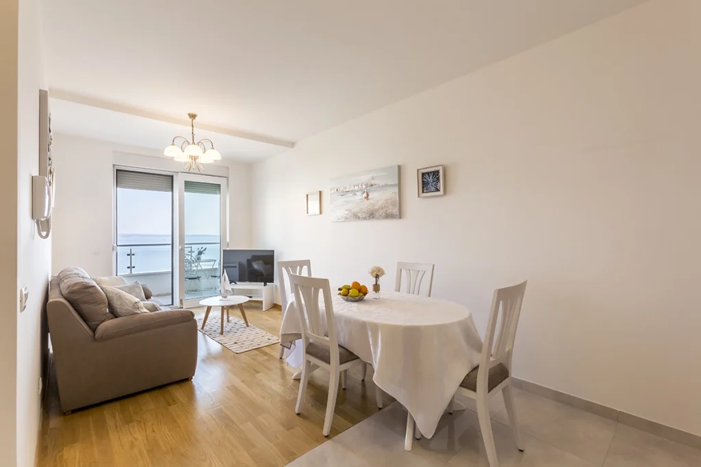 Apartman Perla Split - dnevni boravak s pogledom na more, Semper Cons